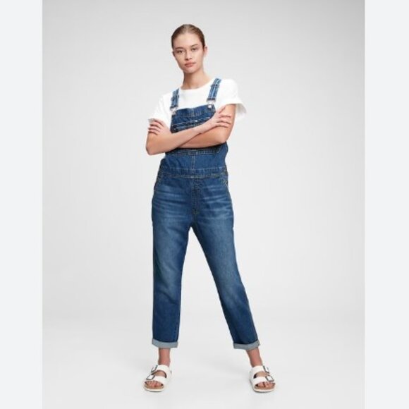 Gap Slouchy Blue Denim Overalls Size Small Petite - Picture 1 of 9